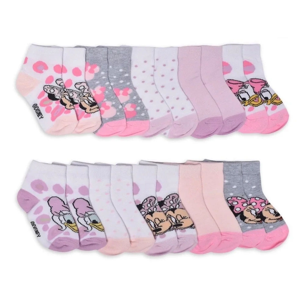 NEW Disney Toddler 4T-5T 20 Ankle Socks Pink Blue Minnie Mouse Frozen Elsa Anna